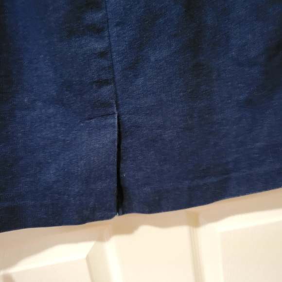 Vintage 80s 90s knee length dark wash high waist denim pencil skirt small - Picture 11 of 11